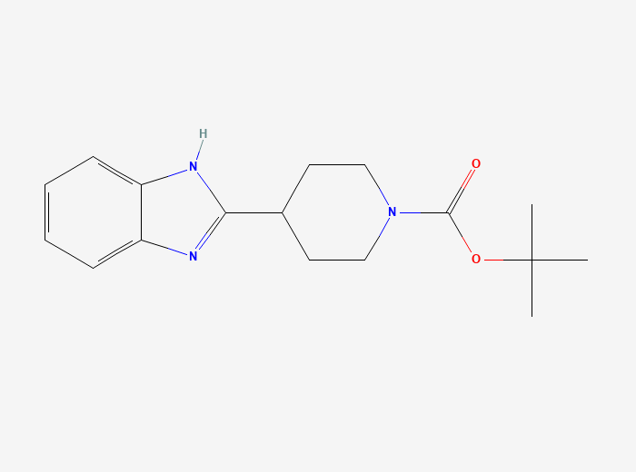 2D chemical structure for tert-Butyl 4-(1H-benzimidazol-2-yl)piperidine-1-carboxylate